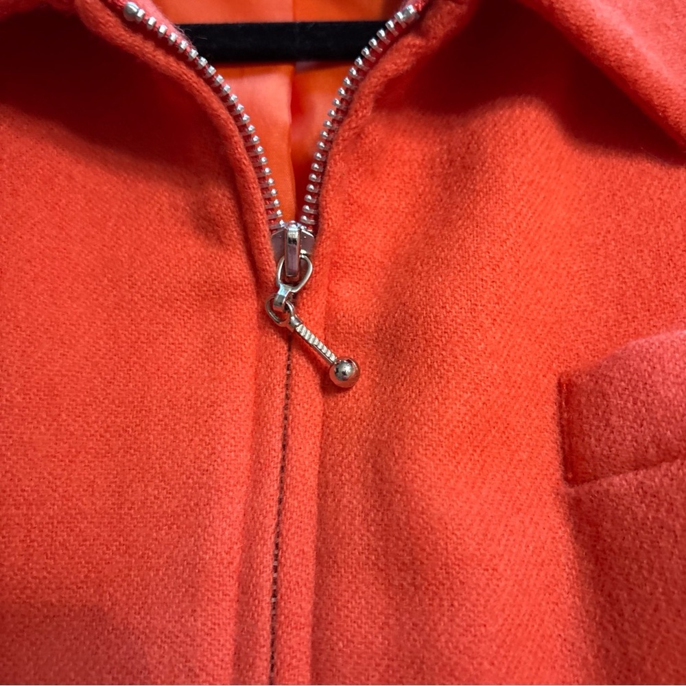 VTG International Scene Orange‎ Wool Blend Pea Coat  Lined Women’s SZ 11/12 - Picture 6 of 15